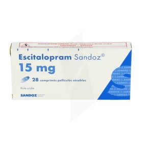 Escitalopram Sandoz 15 Mg, Comprimé Pelliculé Sécable