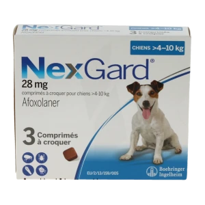 Nexgard 28 Mg Comprimes A Croquer Pour Chiens 4 - 10 Kg, Comprimé à Croquer