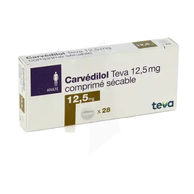 Carvedilol Teva 12,5 Mg, Comprimé Sécable à Eysines