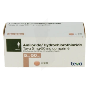 Amiloride Hydrochlorothiazide Teva 5 Mg/50 Mg, Comprimé