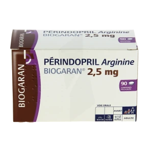 Perindopril Arginine Biogaran 2,5 Mg, Comprimé Pelliculé