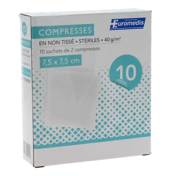 Euromedis Compresse Stér N Tiss 7,5 X 7,5 Cm 10/2