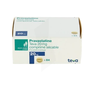 Pravastatine Teva 20 Mg, Comprimé Sécable