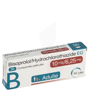 Bisoprolol/hydrochlorothiazide Eg 10 Mg/6,25 Mg, Comprimé Pelliculé à LIVRON-SUR-DROME