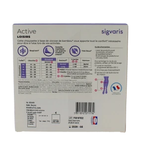 Sigvaris Active Loisirs New Chaussette Classe 2 Femme Noir Long S