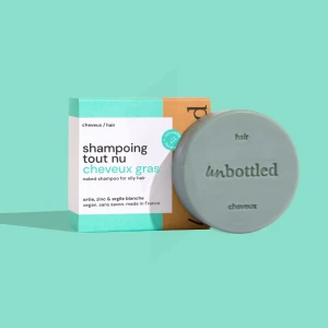 Unbottled Shampoing Solide Tout Nu Cheveux Gras & Pellicules 75g