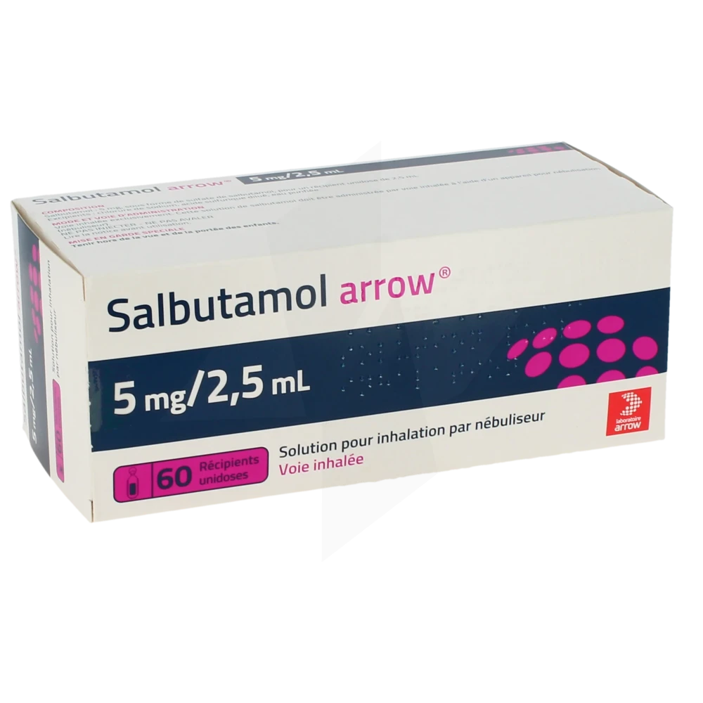 Salbutamol Arrow 5 Mg/2,5 Ml, Solution Pour Inhalation Par Nébuliseur En Récipient Unidose
