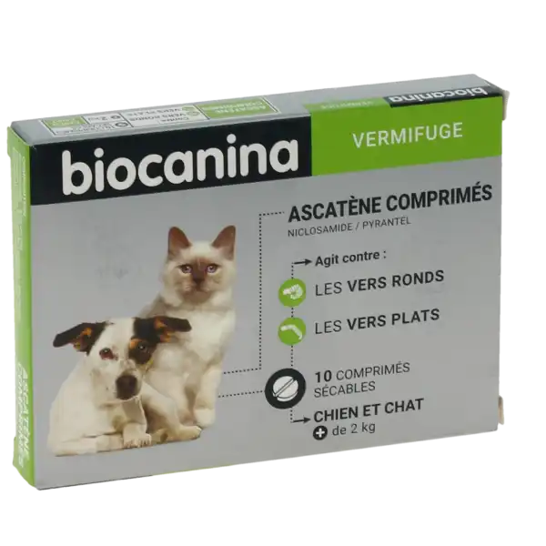 Ascatene Biocanina 400 Mg / 28,94 Mg Comprimes Pour Chiens Et Chats, Comprimé
