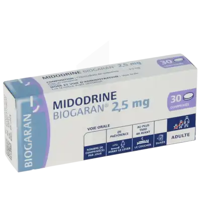 Midodrine Biogaran 2,5 Mg, Comprimé à LE LAVANDOU