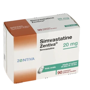 Simvastatine Zentiva 20 Mg, Comprimé Pelliculé Sécable