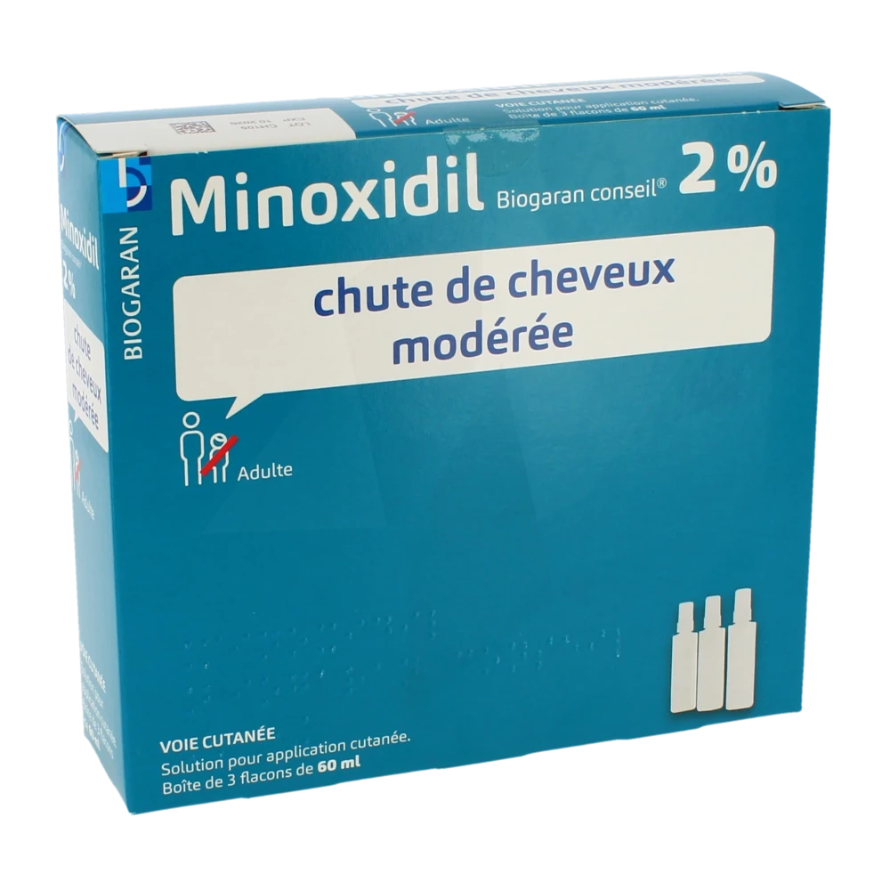 Minoxidil Biogaran Conseil 2 %, Solution Pour Application Cutanée