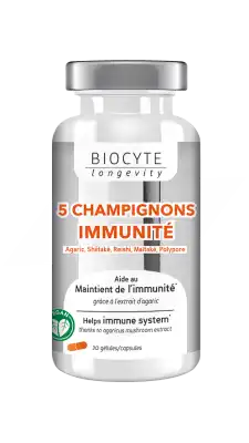 Biocyte 5 Champignons Gélules B/30 à MANOSQUE