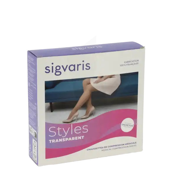 Sigvaris Styles Transparent Chaussettes  Femme Classe 2 Beige 120 Small Normal