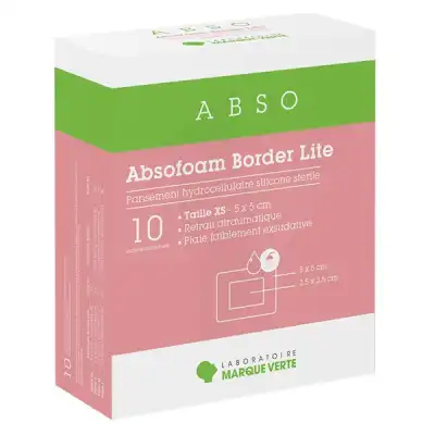 Absofoam Border Lite Pans.hydrocel.tail.xs(5x5cm)bt10 à Lomme