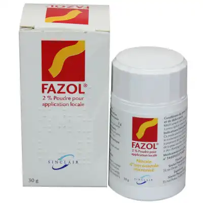 FAZOL 2 POUR CENT, poudre pour application locale