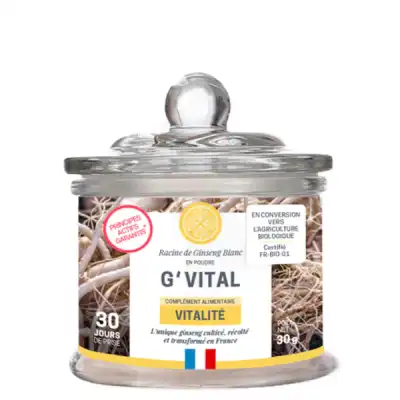 Jardins D'occitanie G’vital 100% Ginseng Blanc Vitalité 30g à Espaly-Saint-Marcel