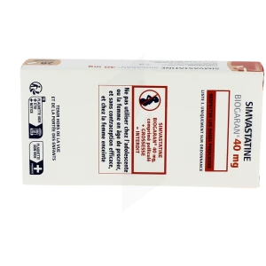 Simvastatine Biogaran 40 Mg, Comprimé Pelliculé