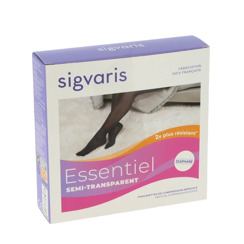 Sigvaris Essentiel Semi-transparent Chaussettes Po Femme Classe 2 Dune Xx Large Normal