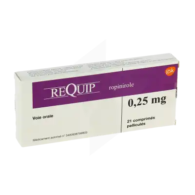REQUIP 0,25 mg, comprimé pelliculé