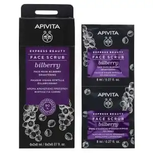 Apivita - Express Beauty Gommage Visage Illuminateur - Myrtille 2x8ml à LE PIAN MEDOC