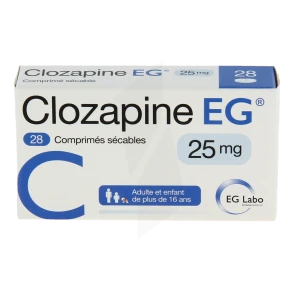 Clozapine Eg 25 Mg, Comprimé Sécable