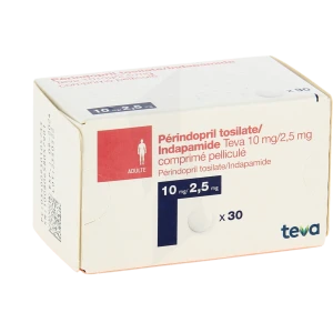 Perindopril Tosilate/indapamide Teva 10 Mg/2,5 Mg, Comprimé Pelliculé