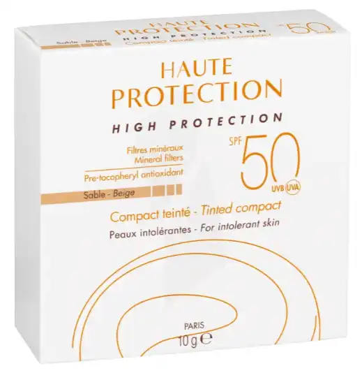 Avène Solaire SPF50+ Minéral Crème compacte haute Protection sable Boîtier de 10 g