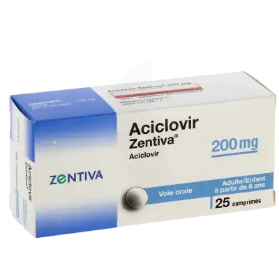 ACICLOVIR ZENTIVA 200 mg, comprimé
