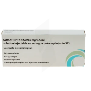 Sumatriptan Sun 6 Mg/0,5 Ml, Solution Injectable En Seringue Préremplie (voie Sc)