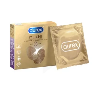 Durex Nude Préservatif Lubrifié Sans Latex B/2