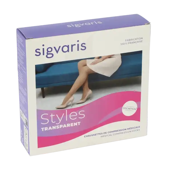 Sigvaris Styles Transparent Chaussettes  Femme Classe 2 Beige 130 Medium Normal