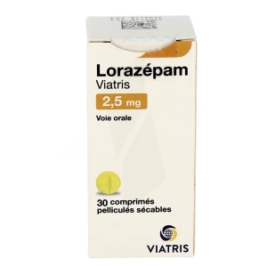Lorazepam Viatris 2,5 Mg, Comprimé Pelliculé Sécable