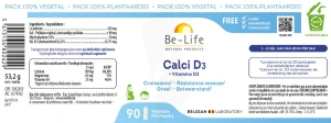 Be-life Calci D3 Gélules B/90