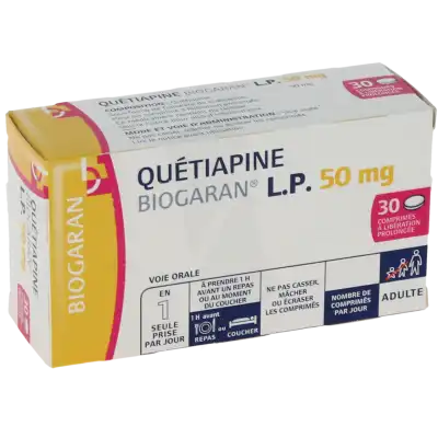 Quetiapine Biogaran Lp 50 Mg, Comprimé à Libération Prolongée à Seysses