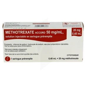 Methotrexate Accord 50 Mg/ml, Solution Injectable En Seringue Préremplie