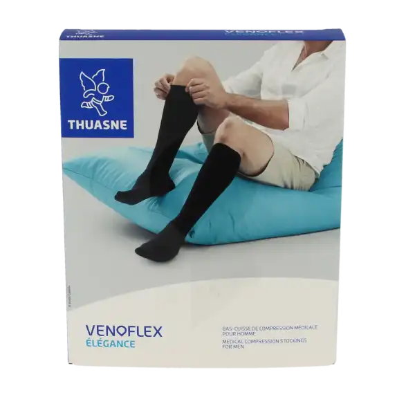 Venoflex Elegance 3 Bas Cuisse Antiglisse Homme Noir T3l