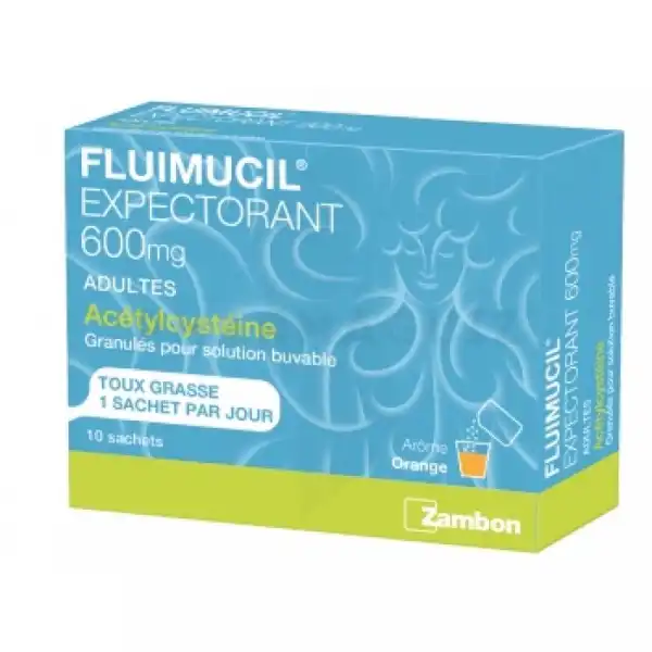Fluimucil Expectorant Acetylcysteine 600 Mg Adultes, Granulés Pour Solution Buvable