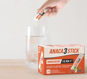 Anaca3 Stick Minceur 12 En 1 Poudre 14 Sticks
