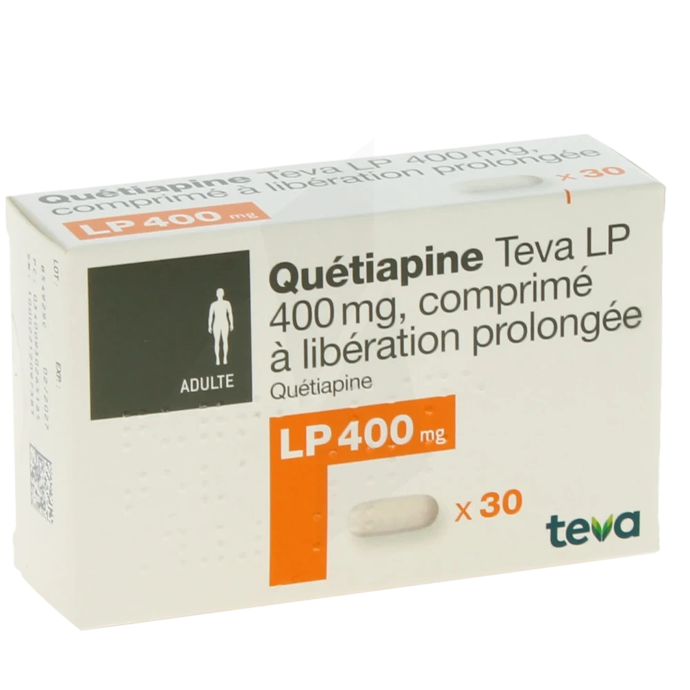 Quetiapine Teva Lp 400 Mg, Comprimé à Libération Prolongée