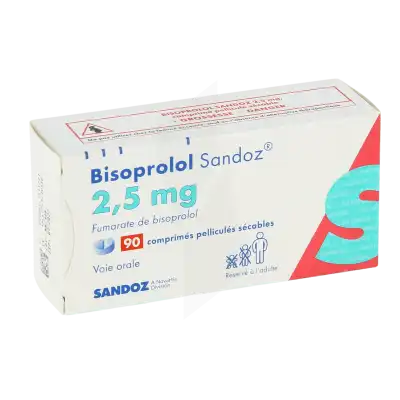 BISOPROLOL SANDOZ 2,5 mg, comprimé pelliculé sécable