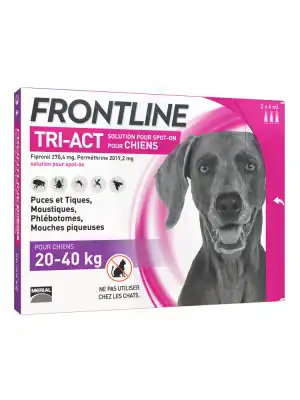 Frontline Tri-act Solution Pour Spot-on Chien 20-40kg 3pipettes/4ml à CUISERY