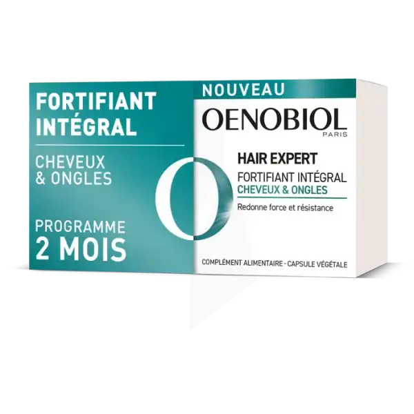 Oenobiol Hair Expert Caps Fortifiant Intégral Cheveux Ongles 2pots/60