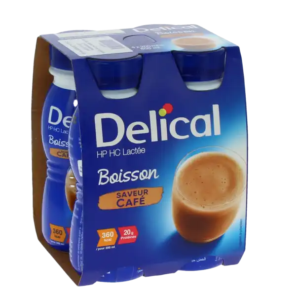 Delical Boisson Hp Hc Lactée Nutriment Café 4 Bouteilles/200ml