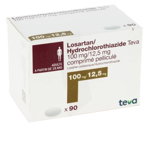 Losartan/hydrochlorothiazide Teva 100 Mg/12,5 Mg, Comprimé Pelliculé