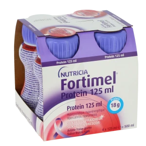 Fortimel Protein Sensation Fraîcheur Nutriment Fraise Givrée 4 Bouteilles/125ml