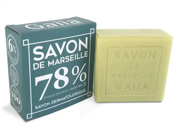 Gaiia Savon De Marseille Surgras Naturel Bio Olive Coco Chanvre Type 3 100g