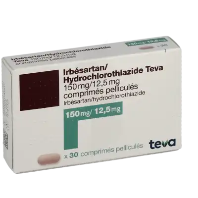 IRBESARTAN HYDROCHLOROTHIAZIDE TEVA 150 mg/12,5 mg, comprimé pelliculé