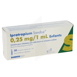 Ipratropium Sandoz 0,25 Mg/1 Ml Enfants, Solution Pour Inhalation Par Nébuliseur En Récipient Unidose