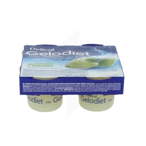 Gelodiet Eau Gélifiée Pomme Verte 4pots/120g