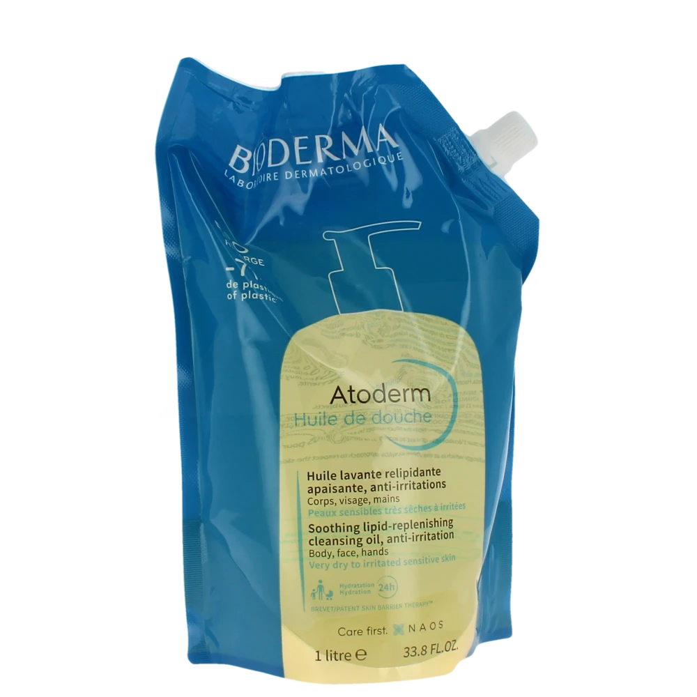 Bioderma Atoderm Huile De Douche Peau Sujette Eczéma Atopique Eco Recharge 1 L